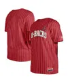 New Era Men's Red Arizona Diamondbacks Throwback Pinstripe T-shirt In Multi