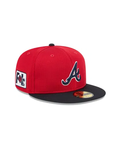 New Era Men's Navy/red Atlanta Braves National Baseball Hall Of Fame 59fifty Fitted Hat