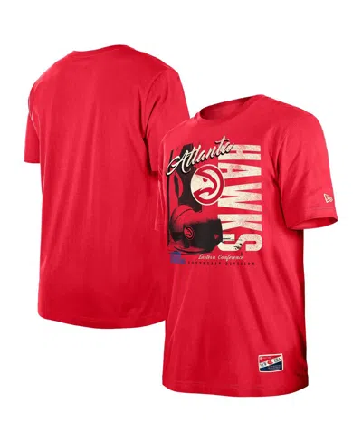 New Era Men's Red Atlanta Hawks Distressed Throwback Vintage Color Pack T-shirt