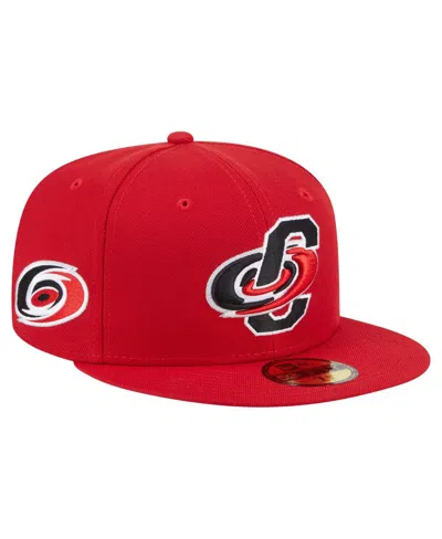 New Era Men's Red Carolina Hurricanes Deceptor 59fifty Fitted Hat