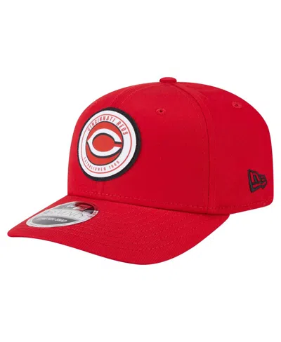 New Era Men's Red Cincinnati Reds Circle Patch 9seventy Stretch-snap Hat