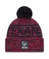 New Era Men's Red Houston Texans 2025 Sideline Cold Weather Cuffed Pom With Knit Hat In Multi
