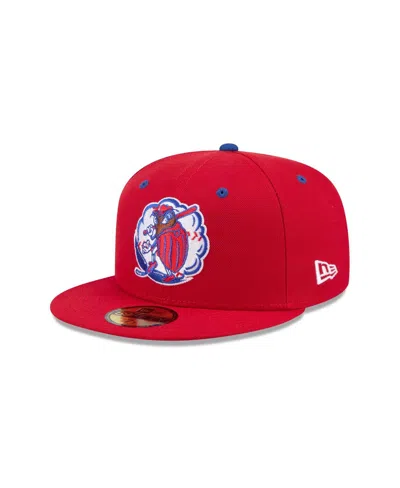 New Era Men's Red Kannapolis Cannon Ballers Theme Nights 59fifty Fitted Hat