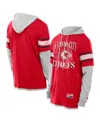 New Era Men's Red Kansas City Chiefs Twofer Layered Long Sleeve Hoodie T-shirt In Red