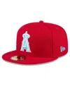 New Era Men's Red Los Angeles Angels 2024 Mother's Day Low Profile 59fifty Fitted Hat In Red