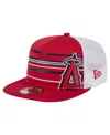 New Era Men's Red Los Angeles Angels 9fifty A-frame Trucker Snapback Hat In Red