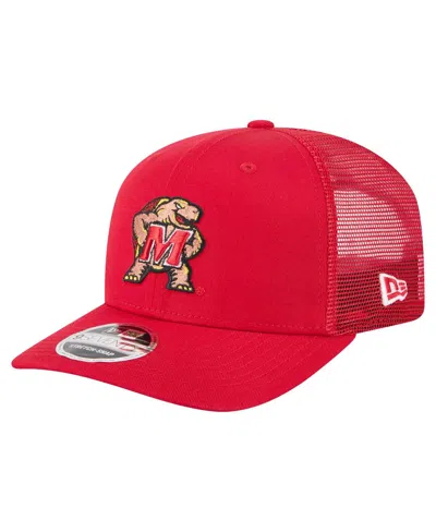 New Era Men's Red Maryland Terrapins Primary 9seventy Trucker Stretch-snap Hat
