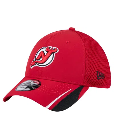 New Era Men's Red New Jersey Devils Linear Featherweight 39thirty Flex Hat