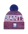 New Era Men's Red New York Giants 2025 Sideline Cold Weather Cuffed Pom With Knit Hat In Pink