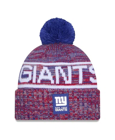 New Era Men's Red New York Giants 2025 Sideline Cold Weather Cuffed Pom With Knit Hat In Pink