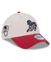 New Era Men's Red Oakland Athletics 2024 Fourth Of July 39thirty Flex Hat In Khaki