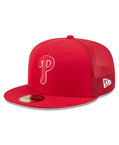 New Era Philadelphia Phillies Authentic Collection 59fifty Cap In Red