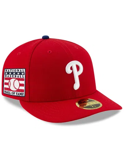 New Era Men's Red Philadelphia Phillies National Baseball Hall Of Fame 59fifty Fitted Hat