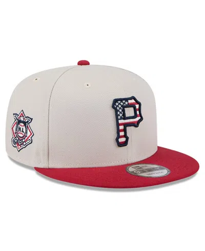 New Era Men's Red Pittsburgh Pirates 2024 Fourth Of July 9fifty Snapback Hat In Khaki