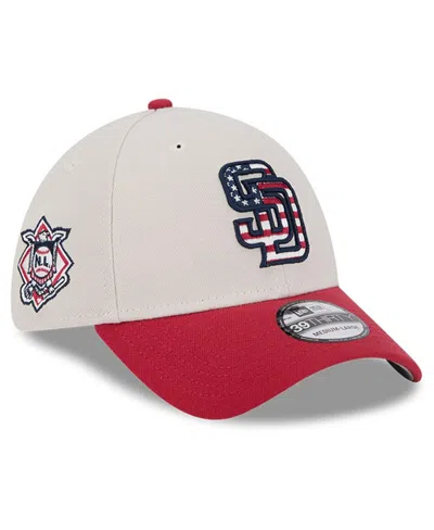 New Era Men's Red San Diego Padres 2024 Fourth Of July 9twenty Adjustable Hat In Khaki