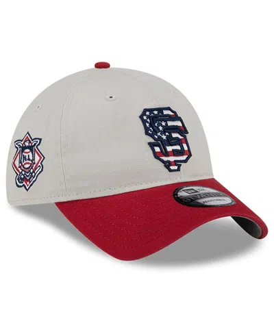 New Era Men's Red San Francisco Giants 2024 Fourth Of July 9twenty Adjustable Hat In Khaki