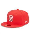 NEW ERA MEN'S RED SAN FRANCISCO GIANTS LAVA HIGHLIGHTER LOGO 59FIFTY FITTED HAT