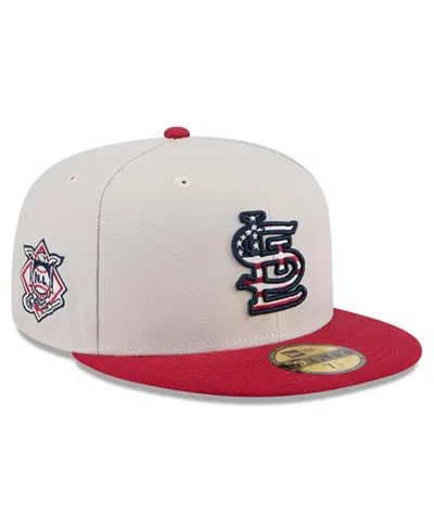 New Era Men's Red St. Louis Cardinals 2024 Fourth Of July Low Profile 59fifty Fitted Hat In Khaki