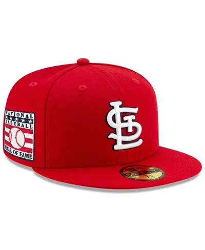 New Era Men's Red St. Louis Cardinals National Baseball Hall Of Fame 59fifty Fitted Hat
