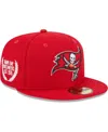 New Era Men's Red Tampa Bay Buccaneers Camo Undervisor 59fifty Fitted Hat In Red