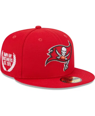 New Era Men's Red Tampa Bay Buccaneers Camo Undervisor 59fifty Fitted Hat