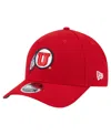 New Era Men's Red Utah Utes Team Collective 9forty M-crown Adjustable Hat In Red