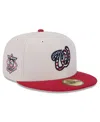 New Era Men's Red Washington Nationals 2024 Fourth Of July 59fifty Fitted Hat In Khaki
