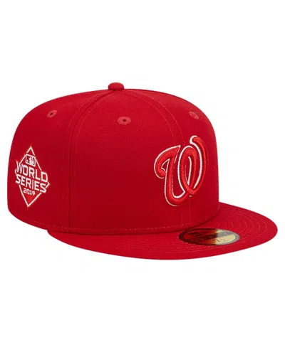 New Era Men's Red Washington Nationals Logo 59fifty Fitted Hat