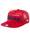 New Era Men's Red Washington Nationals Retro Satin Script Golfer Adjustable Hat