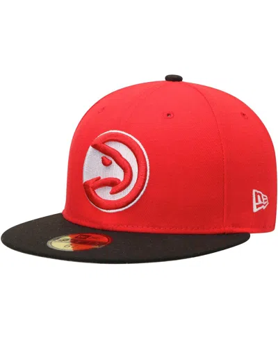 New Era Men's Red/black Atlanta Hawks Team Color 2tone 59fifty Fitted Hat In Red,black