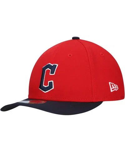 New Era Men's Red/black Cleveland Guardians Replica 9forty Adjustable Hat In Red,black