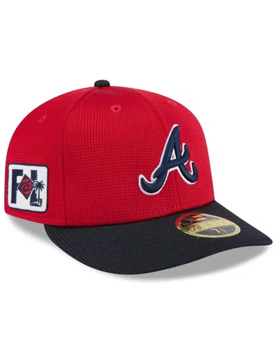 New Era Men's Red/navy Atlanta Braves 2025 Spring Training Low Profile 59fifty Fitted Hat In Red,navy