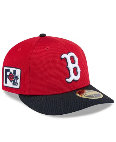 New Era Men's Red/navy Boston Red Sox 2025 Spring Training Low Profile 59fifty Fitted Hat In Red,navy
