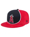 New Era Men's Red/navy Los Angeles Angels Retro Split Corduroy Snapback Hat In Red