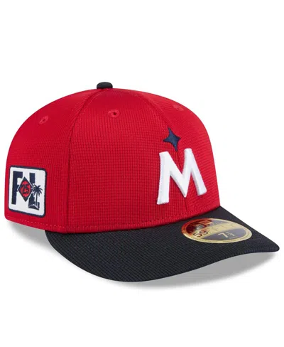 New Era Men's Red/navy Minnesota Twins 2025 Spring Training Low Profile 59fifty Fitted Hat In Red,navy