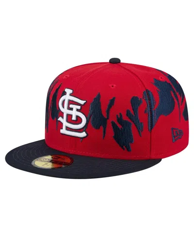 New Era Men's Red/navy St. Louis Cardinals Retro Pattern 59fifty Fitted Hat In Red,navy