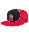 New Era Men's Red/navy St. Louis Cardinals Retro Split Corduroy Snapback Hat In Red