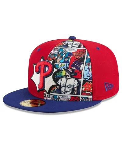 New Era Men's Red/royal Philadelphia Phillies 2025 Mlb Diamond Hero Edition 59fifty Fitted Hat In Multi