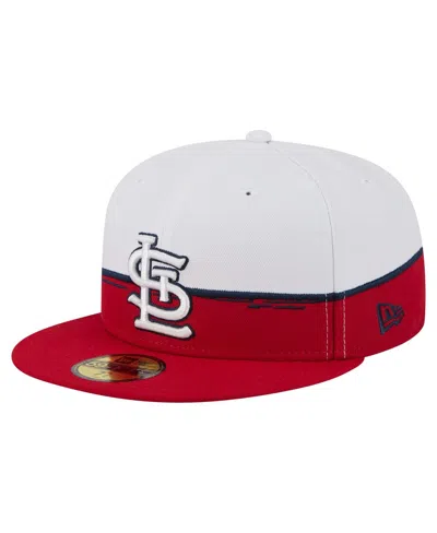New Era Men's Red/white St. Louis Cardinals Paint Stroke 59fifty Fitted Hat In Multi