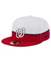 New Era Men's Red/white Washington Nationals Paint Stroke 59fifty Fitted Hat