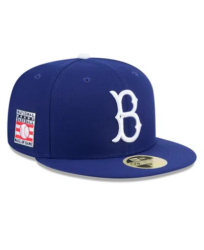 New Era Men's Royal Brooklyn Dodgers Baseball Hall Of Fame 59fifty Fitted Hat In Blue