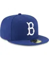 New Era Men's Royal Brooklyn Dodgers Cooperstown Collection Wool 59fifty Fitted Hat In Dk Blue