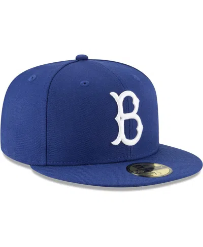 New Era Men's Royal Brooklyn Dodgers Cooperstown Collection Wool 59fifty Fitted Hat In Dk Blue