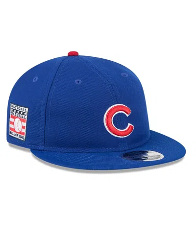 New Era Men's Royal Chicago Cubs Baseball Hall Of Fame Retro Crown 9fifty Adjustable Hat In Blue