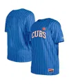 New Era Men's Royal Chicago Cubs Throwback Pinstripe T-shirt