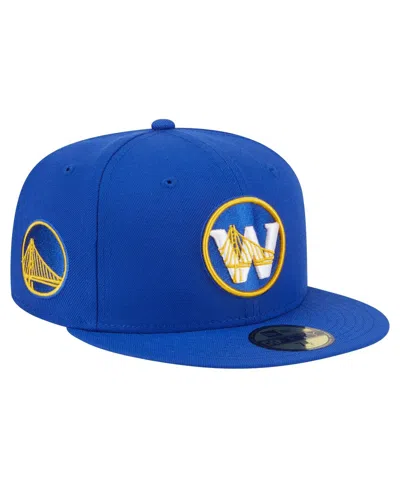 New Era Men's Royal Golden State Warriors Deceptor 59fifty Fitted Hat In Blue