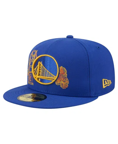 New Era Men's Royal Golden State Warriors State Stitch 59fifty Fitted Hat In Blue