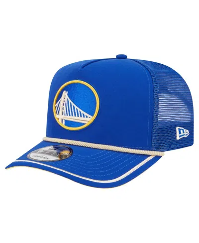 New Era Men's Royal Golden State Warriors Vintage Team Rope A-frame 9fifty Snapback Hat In Blue