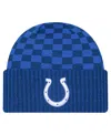 New Era Men's Royal Indianapolis Colts Checkered Cuffed Knit Hat In Blue