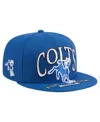 New Era Men's Royal Indianapolis Colts Throwback Oversized 59fifty Fitted Hat In Blue